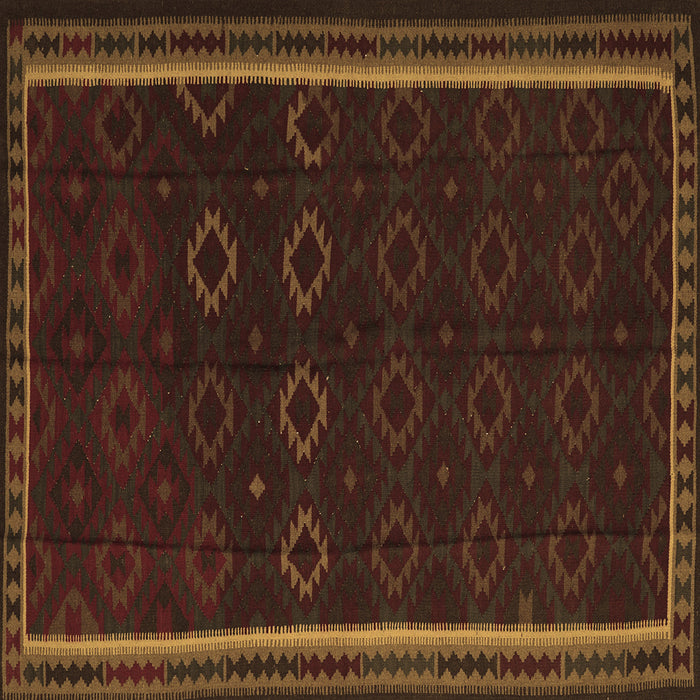 Square Machine Washable Persian Brown Traditional Rug, wshtr2551brn
