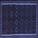 Square Machine Washable Persian Blue Traditional Rug, wshtr2551blu