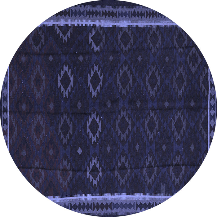 Round Persian Blue Traditional Rug, tr2551blu