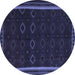 Round Persian Blue Traditional Rug, tr2551blu