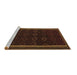 Sideview of Machine Washable Persian Brown Traditional Rug, wshtr2551brn