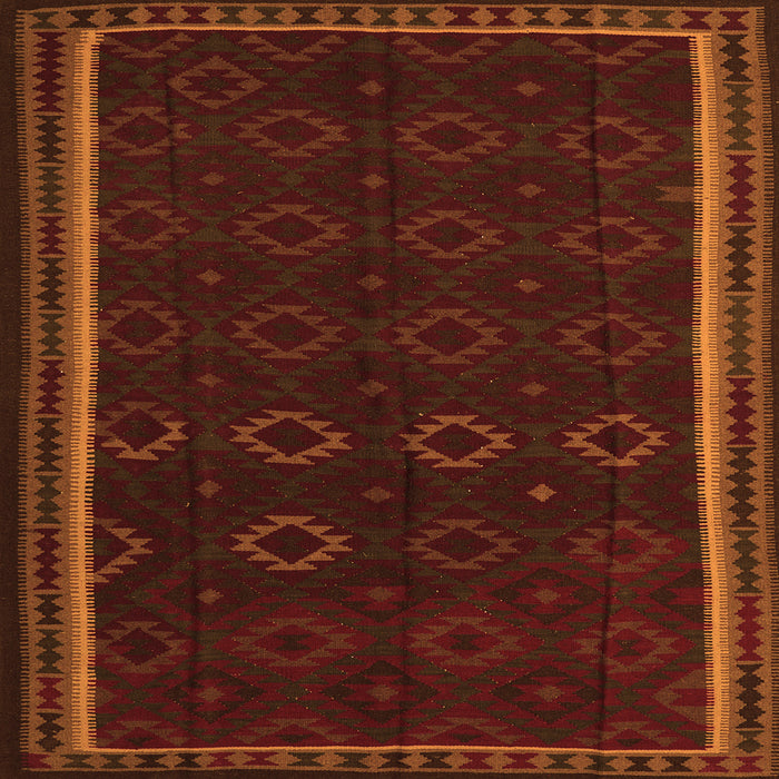 Serging Thickness of Persian Orange Traditional Rug, tr2551org