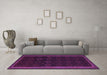 Machine Washable Persian Purple Traditional Area Rugs in a Living Room, wshtr2551pur