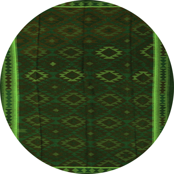 Square Persian Green Traditional Rug, tr2551grn