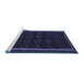 Sideview of Machine Washable Persian Blue Traditional Rug, wshtr2551blu