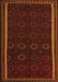 Serging Thickness of Machine Washable Persian Orange Traditional Area Rugs, wshtr2551org