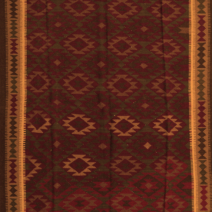 Serging Thickness of Machine Washable Persian Orange Traditional Area Rugs, wshtr2551org