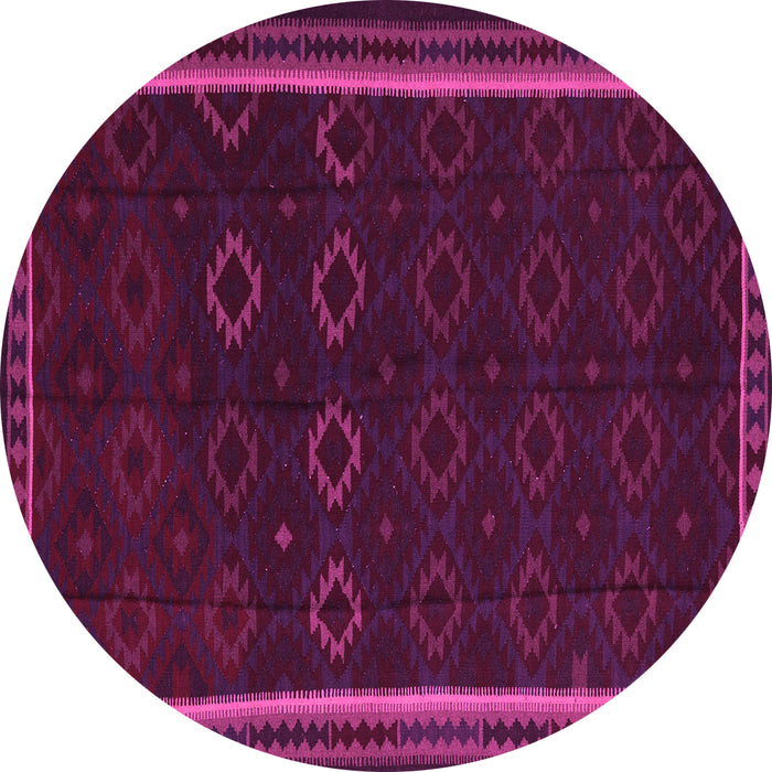 Round Machine Washable Persian Pink Traditional Rug, wshtr2551pnk