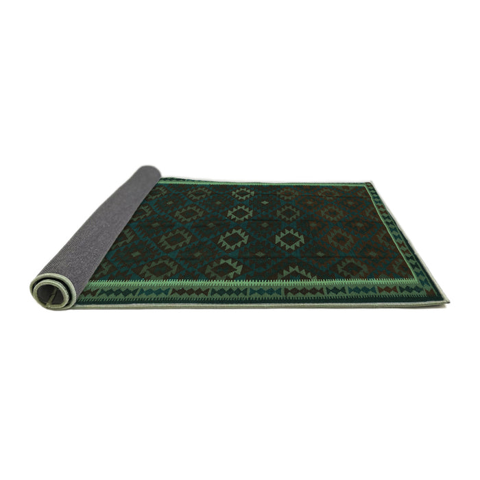 Sideview of Persian Turquoise Traditional Rug, tr2551turq