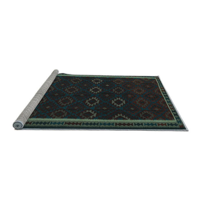 Sideview of Machine Washable Persian Light Blue Traditional Rug, wshtr2551lblu