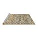 Sideview of Machine Washable Traditional Brown Rug, wshtr2552