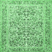 Square Persian Emerald Green Traditional Rug, tr2552emgrn