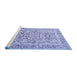 Sideview of Machine Washable Persian Blue Traditional Rug, wshtr2552blu