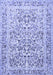 Machine Washable Persian Blue Traditional Rug, wshtr2552blu