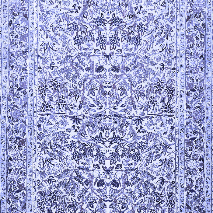Machine Washable Persian Blue Traditional Rug, wshtr2552blu