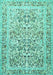 Machine Washable Persian Turquoise Traditional Area Rugs, wshtr2552turq