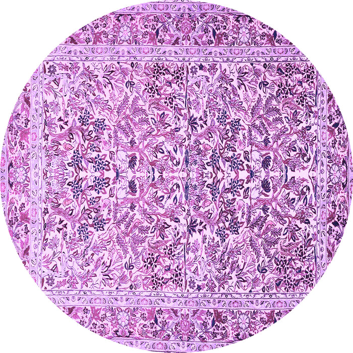Round Persian Purple Traditional Rug, tr2552pur