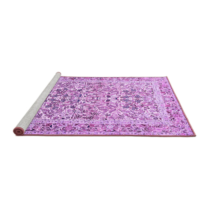 Sideview of Machine Washable Persian Purple Traditional Area Rugs, wshtr2552pur