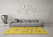 Machine Washable Persian Yellow Traditional Rug in a Living Room, wshtr2552yw