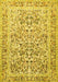 Machine Washable Persian Yellow Traditional Rug, wshtr2552yw