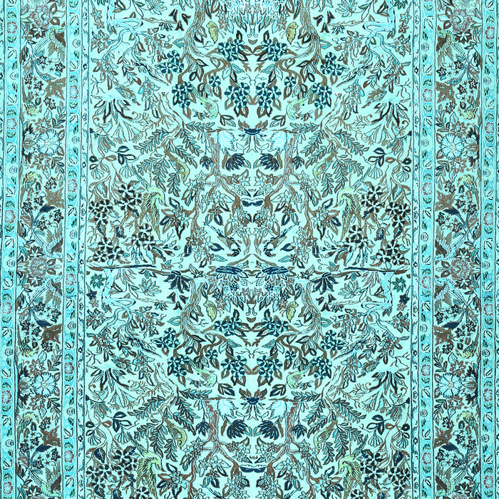 Machine Washable Persian Light Blue Traditional Rug, wshtr2552lblu