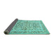 Sideview of Persian Turquoise Traditional Rug, tr2552turq