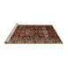 Sideview of Machine Washable Traditional Saffron Red Rug, wshtr2553