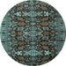 Round Persian Light Blue Traditional Rug, tr2553lblu