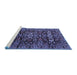 Sideview of Machine Washable Persian Blue Traditional Rug, wshtr2553blu