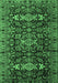 Machine Washable Persian Emerald Green Traditional Area Rugs, wshtr2553emgrn