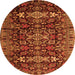 Machine Washable Persian Orange Traditional Area Rugs, wshtr2553org