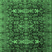 Square Machine Washable Persian Emerald Green Traditional Area Rugs, wshtr2553emgrn