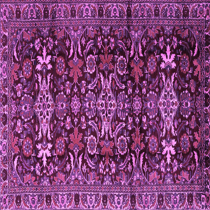Square Machine Washable Persian Purple Traditional Area Rugs, wshtr2553pur
