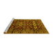 Sideview of Machine Washable Persian Yellow Traditional Rug, wshtr2553yw