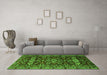 Machine Washable Persian Green Traditional Area Rugs in a Living Room,, wshtr2553grn