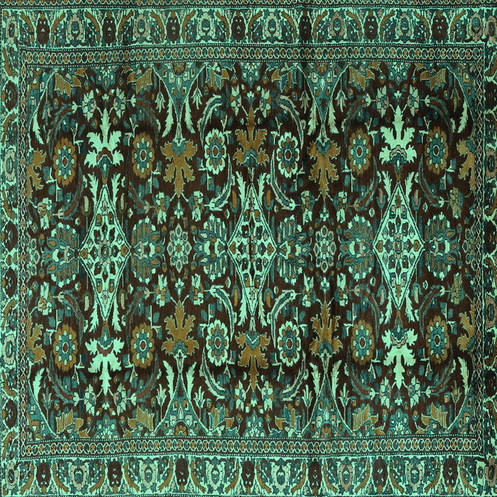 Square Persian Turquoise Traditional Rug, tr2553turq