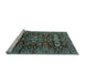 Sideview of Machine Washable Persian Light Blue Traditional Rug, wshtr2553lblu