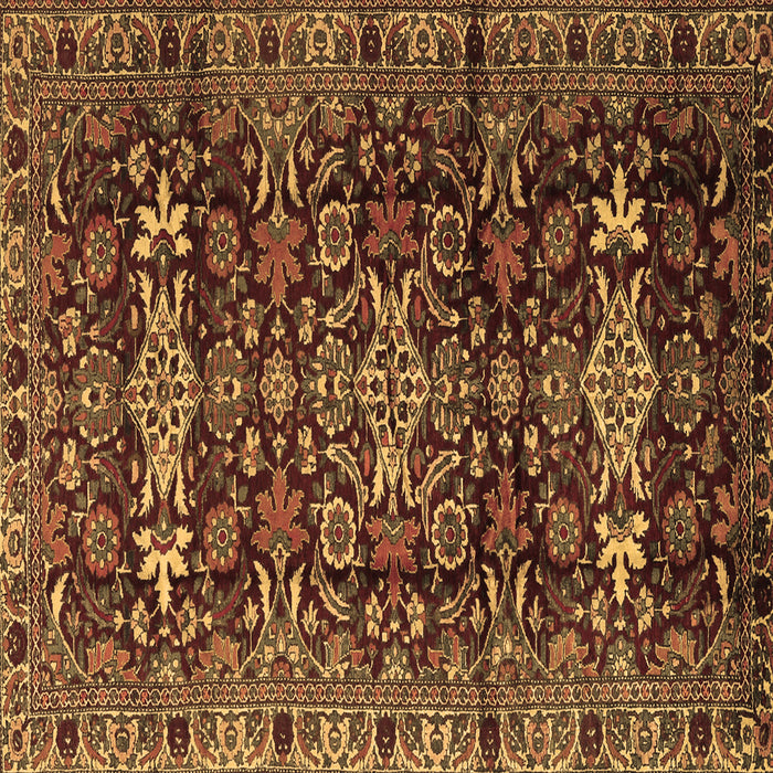 Square Machine Washable Persian Brown Traditional Rug, wshtr2553brn