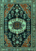 Medallion Turquoise Traditional Rug, tr2554turq