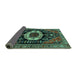 Sideview of Medallion Turquoise Traditional Rug, tr2554turq