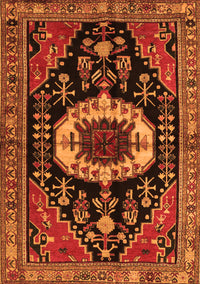 Medallion Orange Traditional Rug, tr2554org