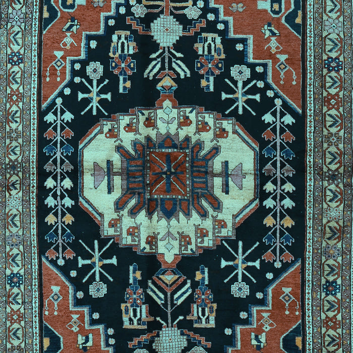 Medallion Light Blue Traditional Rug, tr2554lblu