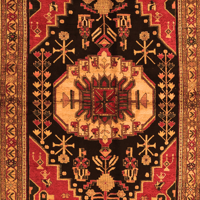Serging Thickness of Machine Washable Medallion Orange Traditional Area Rugs, wshtr2554org