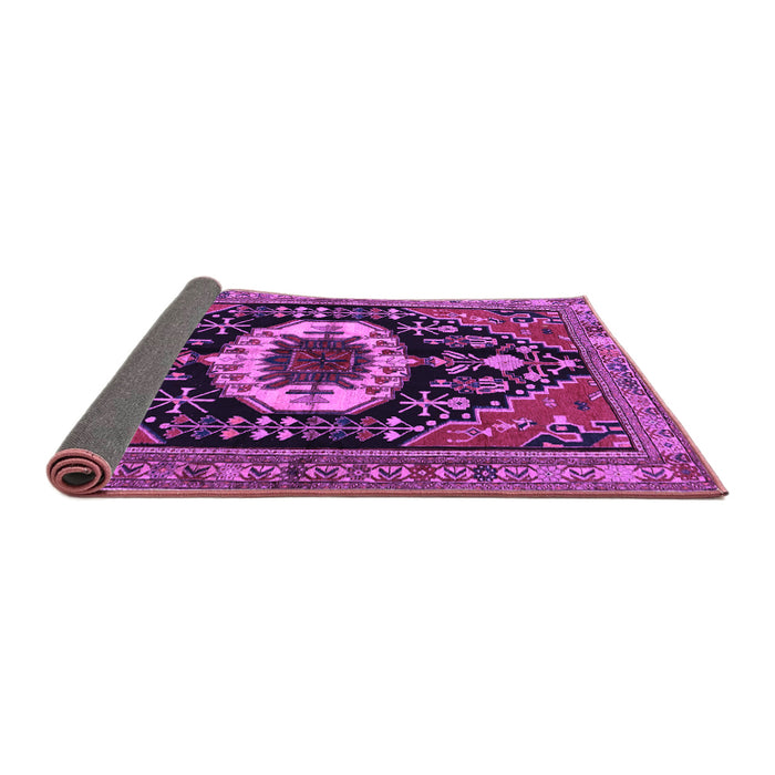 Sideview of Medallion Purple Traditional Rug, tr2554pur