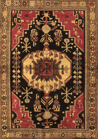 Medallion Brown Traditional Rug, tr2554brn