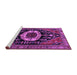 Sideview of Machine Washable Medallion Purple Traditional Area Rugs, wshtr2554pur