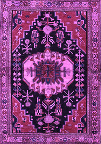 Medallion Purple Traditional Rug, tr2554pur