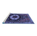 Sideview of Machine Washable Medallion Blue Traditional Rug, wshtr2554blu