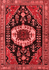 Medallion Red Traditional Rug, tr2554red