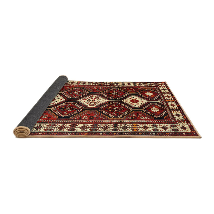 Sideview of Traditional Orange Brown Persian Rug, tr2555
